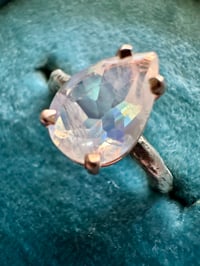 Image 15 of bohemian rainbow moonstone ring . size 5.25 5.5