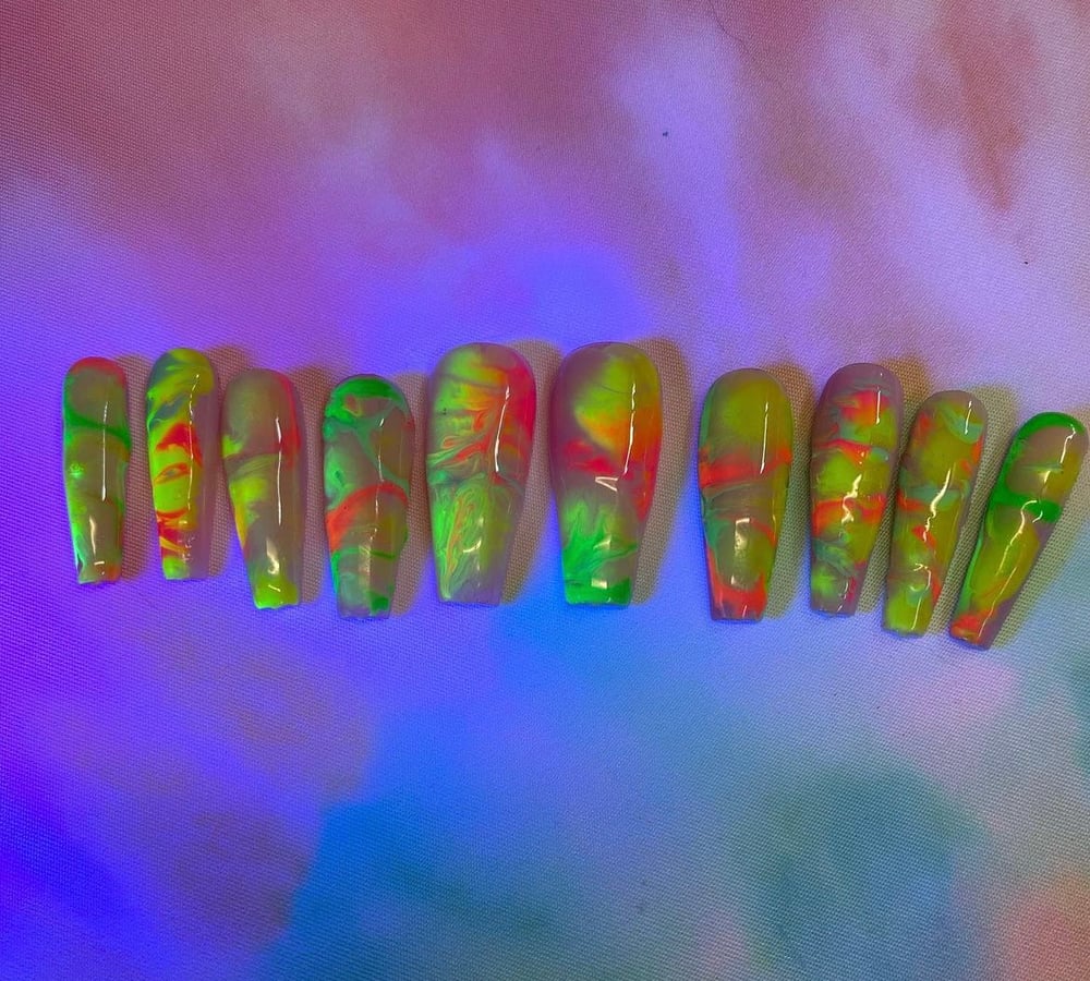 Color drip acrylic 💅 press ons