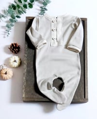 Image 1 of Newborn boys romper Alex | beige and cream