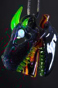Image 4 of Opalized dragon with uv horns m, uv teeth & 4mm cotton candy opal eyes 🔥