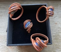 Image 2 of Indigo Veil Opal Copper Rings