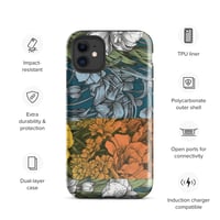 Image 2 of Art Nouveau Inspired Colorful Quartet Boho Hippie Floral Sketch Tough Case for iPhone®