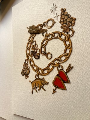 Image of Wild Boar Charm Bracelet Cutout Original