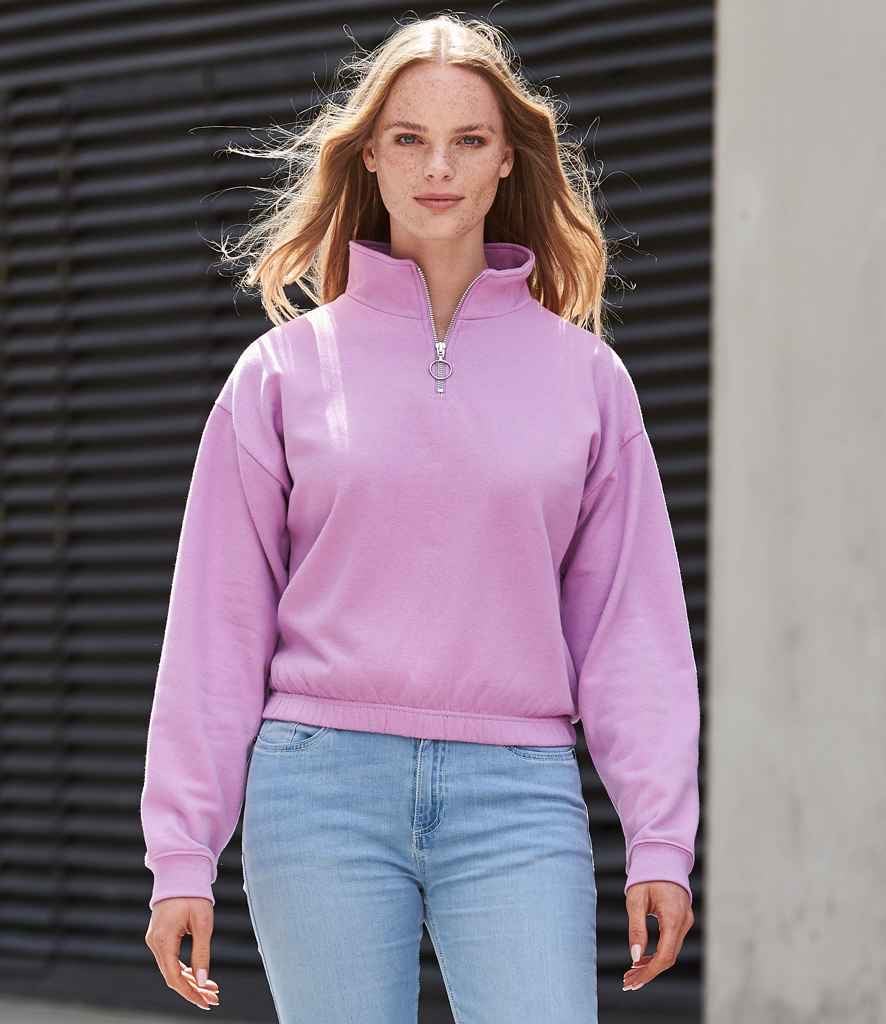 Image of Lilac quarter zip happy sweater