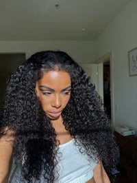Image 1 of 22 inch 8x5 CURLY LACE CLOSURE WIG with KINKY CURLY EDGES 