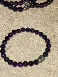 Image 1 of Amethyst buddha Bracelet 8mm