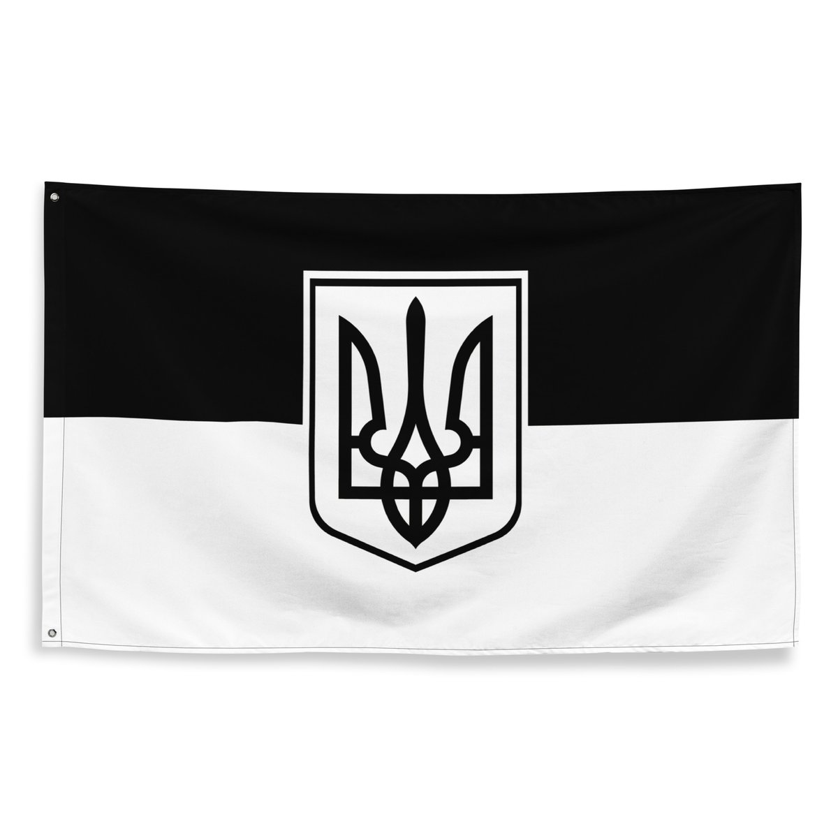 Image of Black & White Ukraine Flag