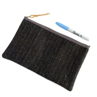 Image 5 of Large Pinstripe Shetland Tweed Zip Case 