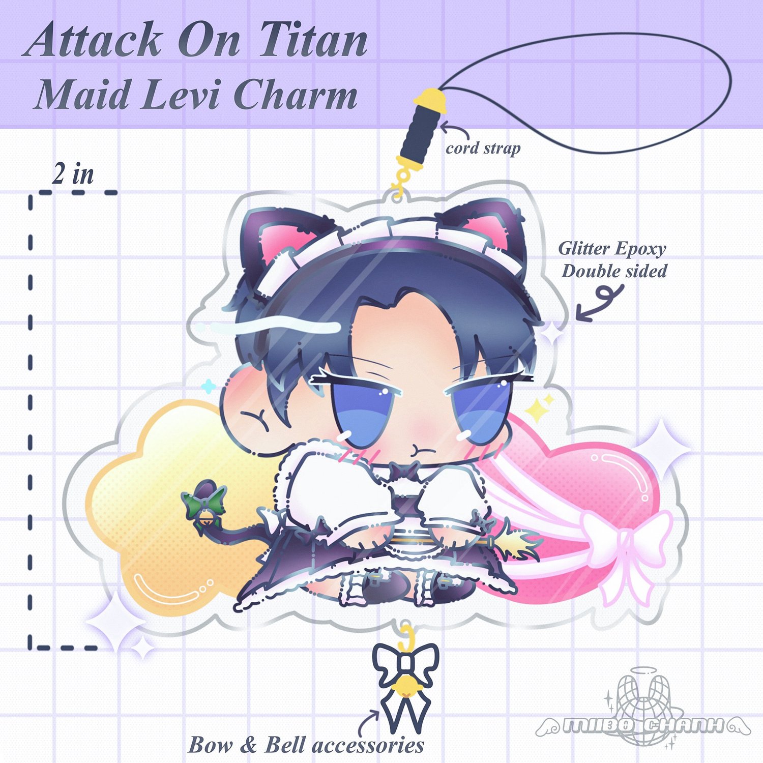 Image of Cat Maid Levi | Acrylic Charm
