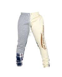 Image 1 of NNE Cream Plaid Sweat Pants