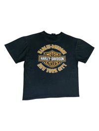 Image 2 of Deja Vu Harley-Davidson Black/Orange/White Vintage Tee