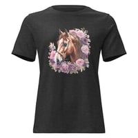 Image 3 of Women's Relaxed T-Shirt, Floral Majesty Horse Tee