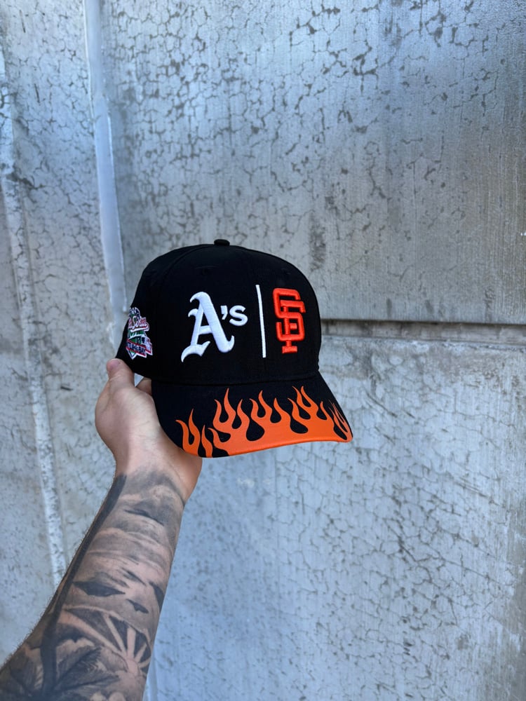 Image of BATTLE OF THE BAY SF X OAKLAND CUSTOM FITTED CAP