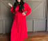 Long red satin robe Image 3