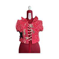Image 1 of Upcycled Polka Dot Lace-Up Top – One of a Kind