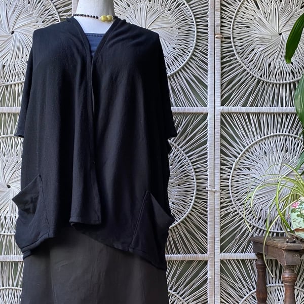 Image of Black wool Cardi - oversized