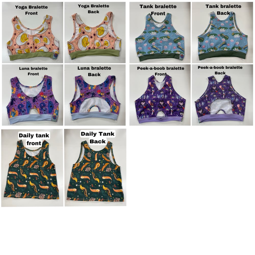 Image of Salamander Sunday Bralettes and Daily Tanks- MADE TO ORDER