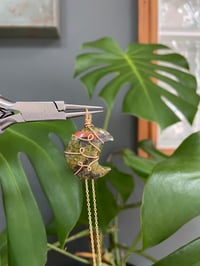 Image 2 of Unakite Gold Moon Necklace