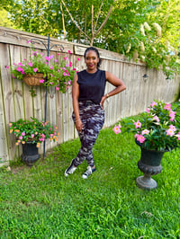Image 1 of Grey Camo Joggers w/Drawstring Waist 