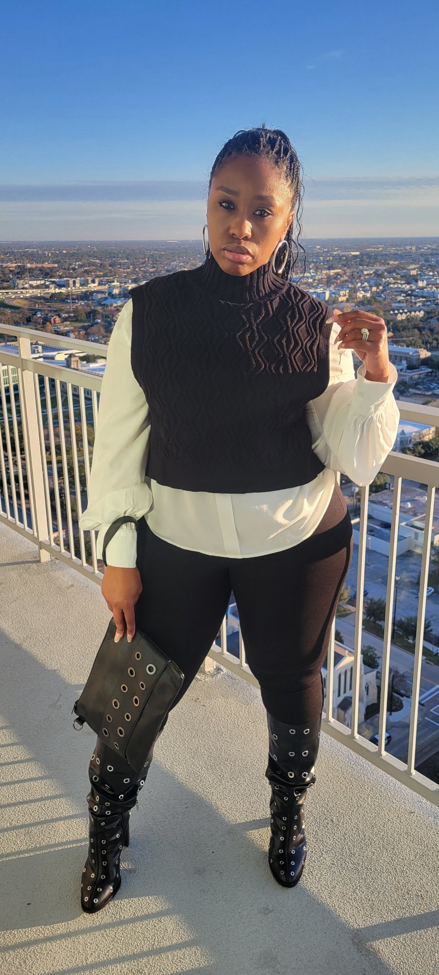 Image of Collared Sweater Top