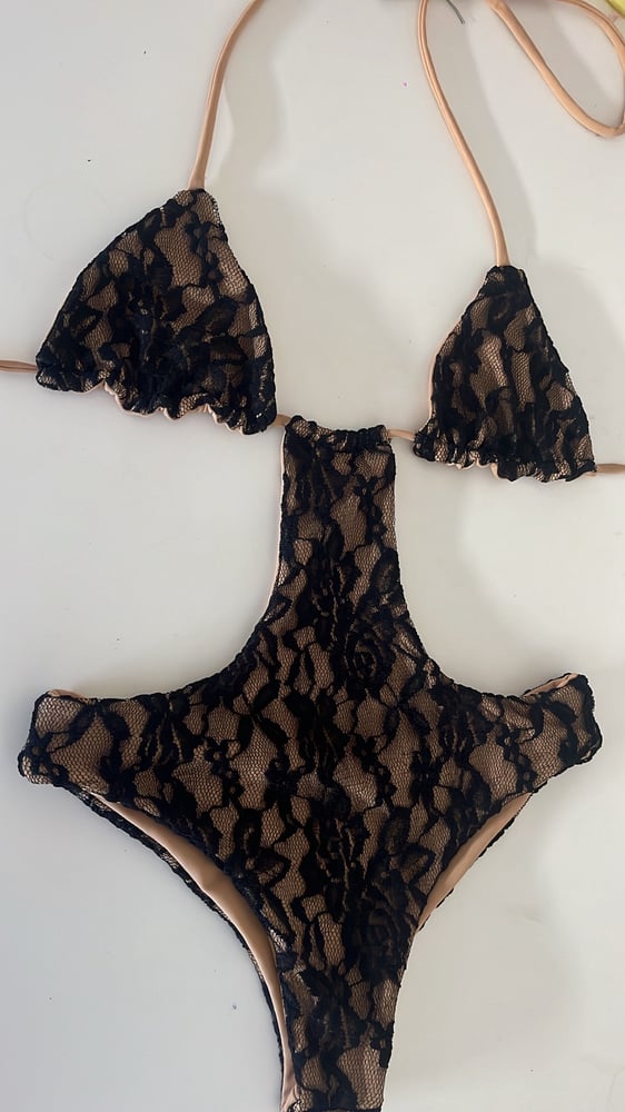 Image of Black lace swimsuit 