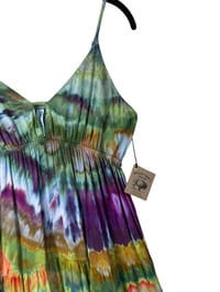 Image 4 of L Woven Tiered Lightweight Long Sundress in Tropical Agate Ice Dye