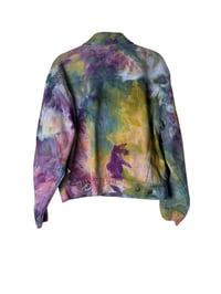 Image 4 of ♻️ UPCYCLED L Ladies 100% Cotton Vintage Jacket in Appalachian Sunset Ice Dye
