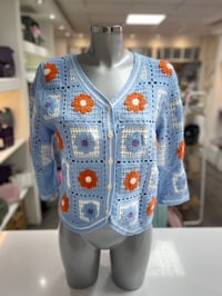 Image 4 of Patchwork Floral Crochet Cardi