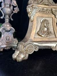 Image 12 of Très grand pique cierge d’église en bronze massif, début 1900