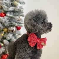 Image 1 of CROCHET BOW - RED GLITTER