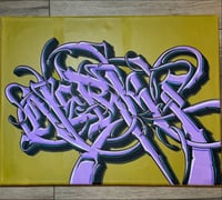 Handpainted Violet letters on canvas 