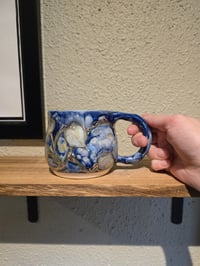 Image 12 of Blue Mug with Blue Vines and Gold Lustre