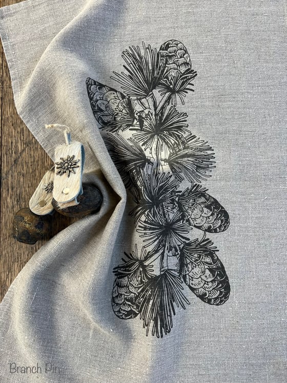 Image of Torchon lin naturel 2 thèmes