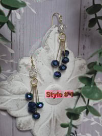 Image 1 of Handmade crystal dangle earrings: beaded elegant women's jewelry 