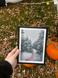 Image 2 of Snowy Landscape 6x8 Framed Original Oil on Paper 