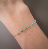 Image 2 of Bracelet gold filled turquoise 