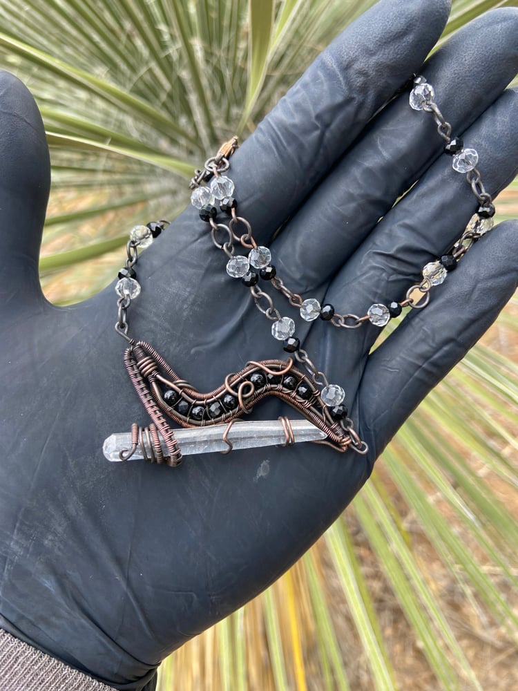 Image of Obsidian x Clear Quartz  