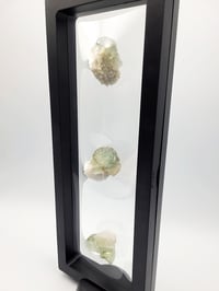 Image 6 of Set of 3 Octahedral YGX Fluorite & Candle Quartz with 9" Display - 4 Styles