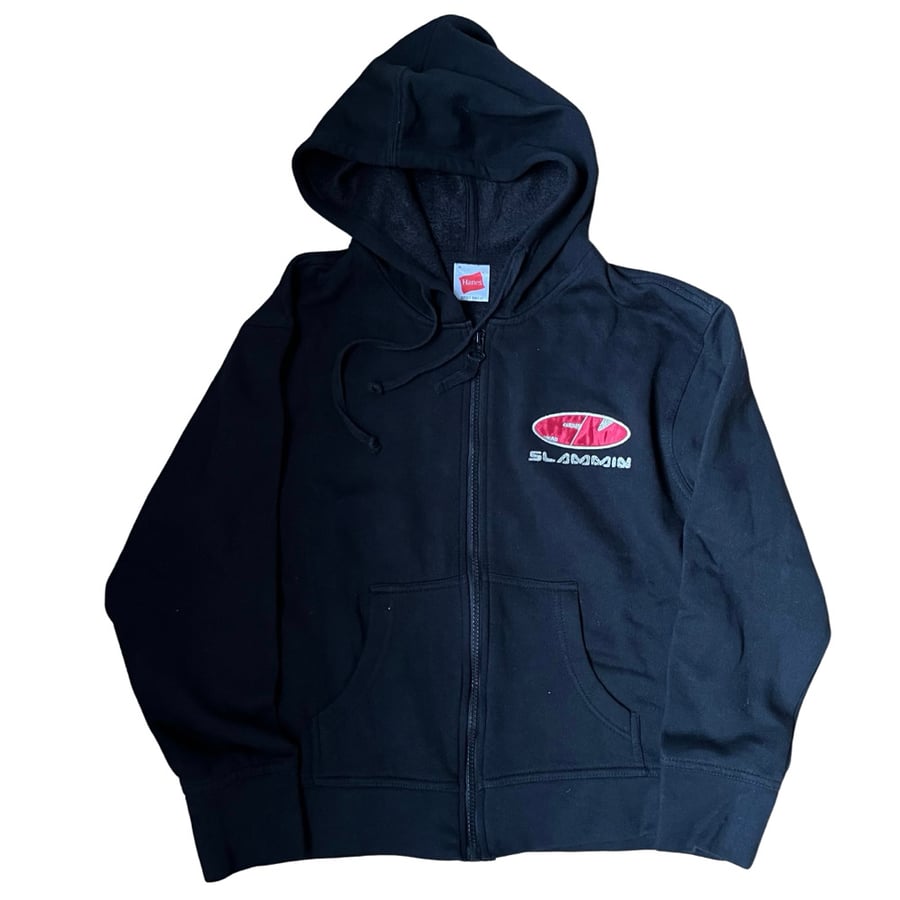 Image of Vintage women’s Slammin Vinyl logo hoodie: Size Medium