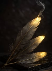 Image 1 of Natural Black-To- Gold Feathers