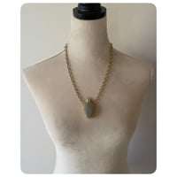 Image 5 of Grey Lace Agate and Solid Brass Vessel Necklace