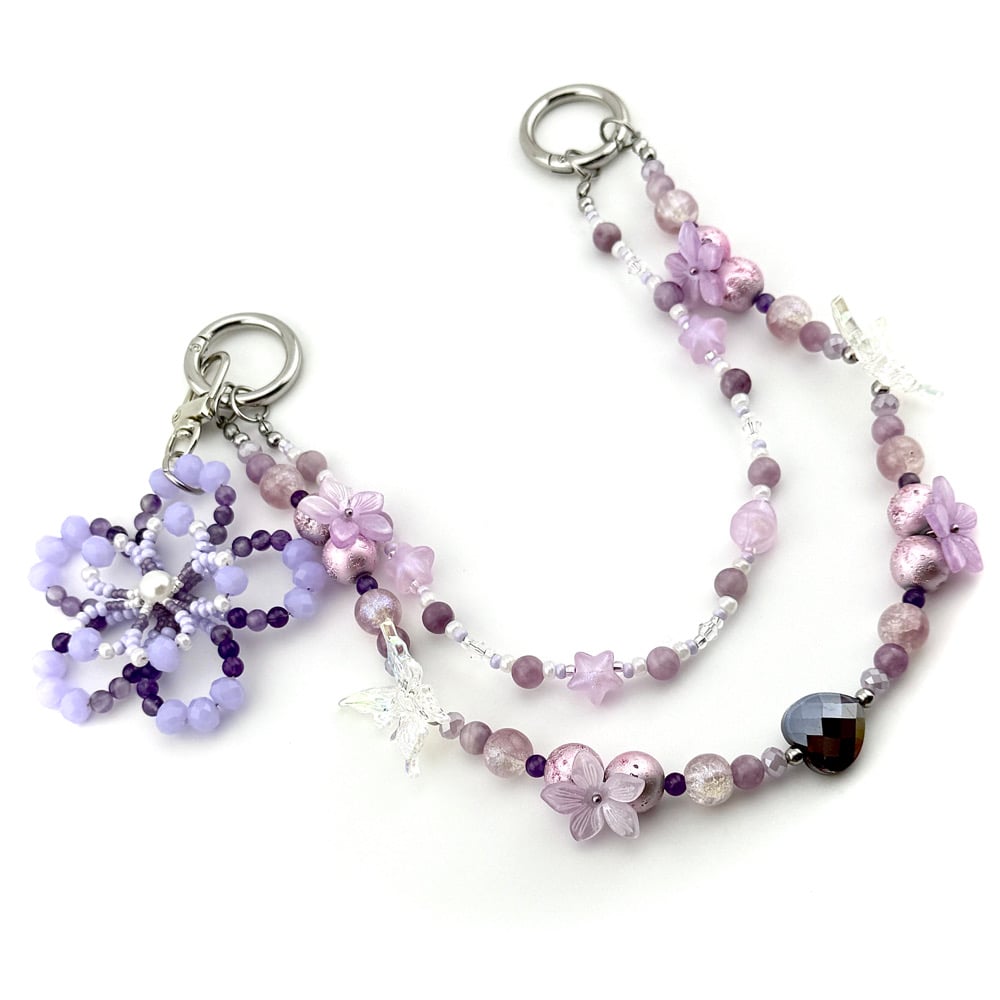Image of Lilac Crystal Blossom Bag Chain