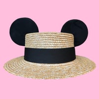 Image 2 of Straw Boater Black Ears