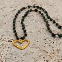 Image 1 of Turquoise Gold Heart Necklace