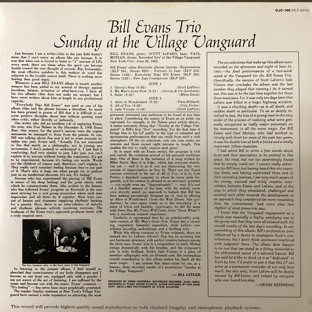 Bill Evans Trio - Sunday At The Village Vanguard