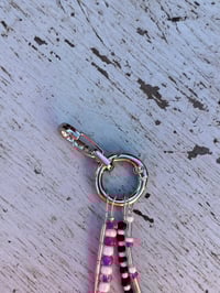 Image 5 of glass bead keyrings with butterfly or mushroom trinket  