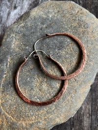 Image 3 of Hammered Copper Hoops