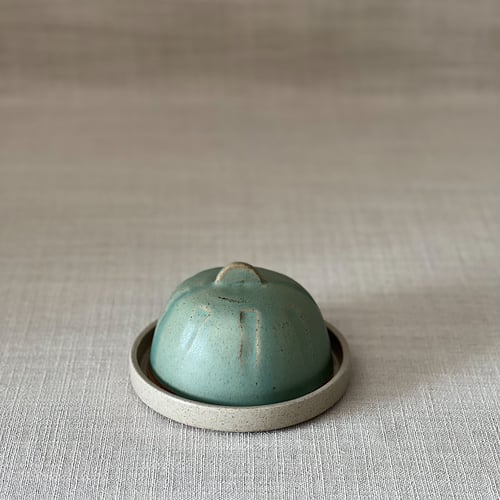 Image of MISTY GREEN BUTTER DISH