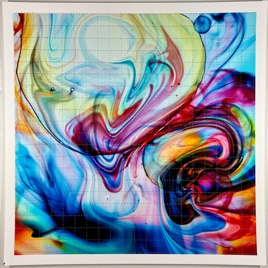 Image of "Bubble Collision" - Large Format 12" Blotter Art