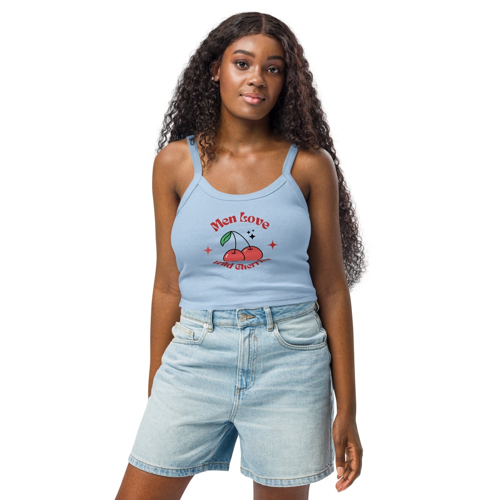 ZEN EXP - “Men Love Wild Cherries” Women’s micro-rib tank top